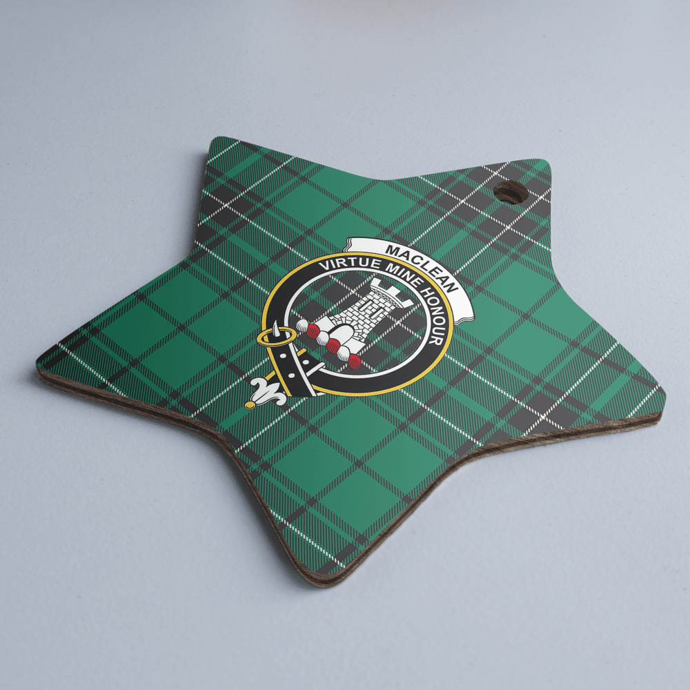 Clan MacLean Hunting Ancient Tartan Crest Star Ceramic Ornament QL24 MacLean Hunting Ancient Tartan Tartan Christmas