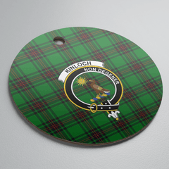 Clan Kinloch Tartan Crest Round Ceramic Ornament WB68 Kinloch Tartan Tartan Christmas