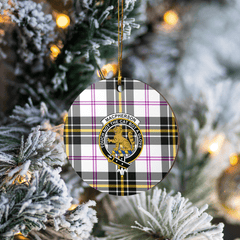 Clan MacPherson Dress Modern Tartan Crest Round Ceramic Ornament HB89 MacPherson Dress Modern Tartan Tartan Christmas