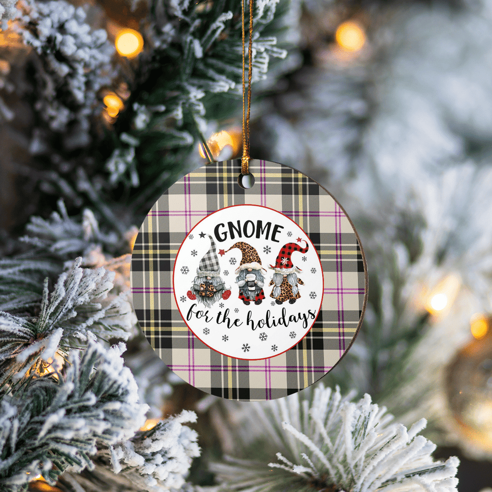Clan MacPherson Dress Ancient Tartan Tartan Crest Gnome Round Ceramic Ornament EP30 MacPherson Dress Ancient Tartan Tartan Christmas
