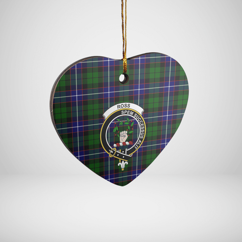 Clan Russell Modern Tartan Crest Heart Ceramic Ornament IS73 Russell Modern Tartan Tartan Christmas