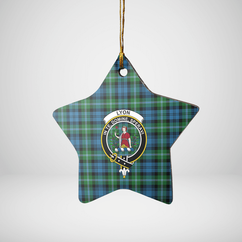 Clan Lyon Tartan Crest Star Ceramic Ornament SJ22 Lyon Tartan Tartan Christmas