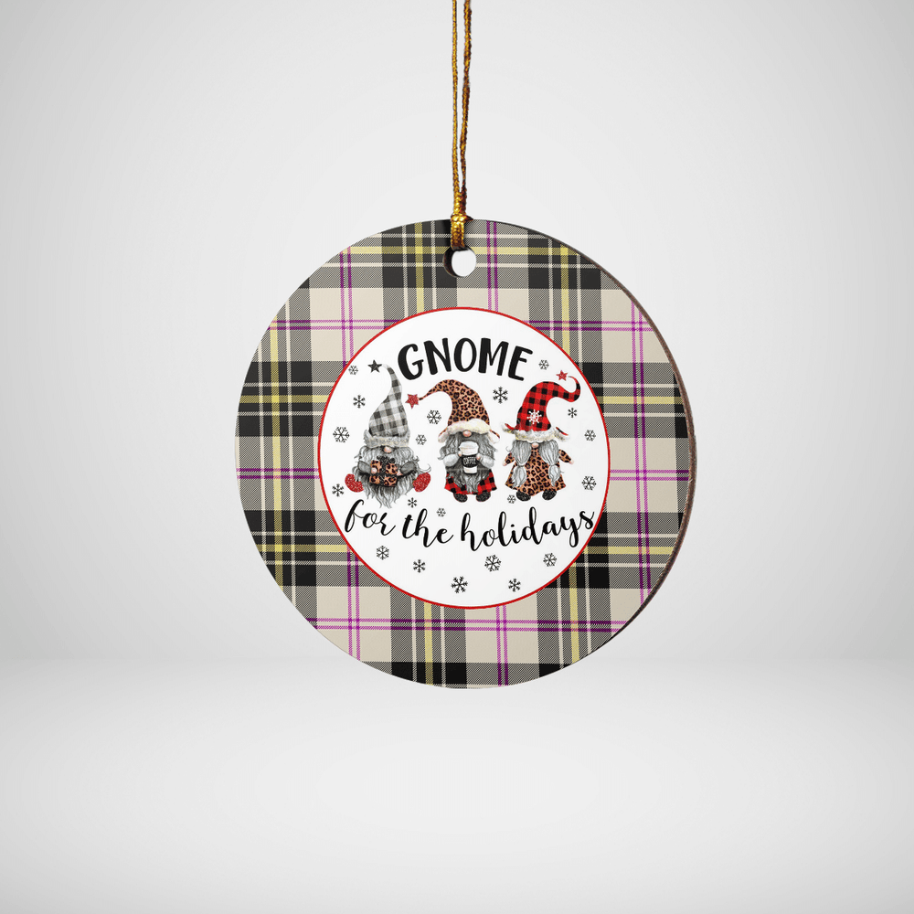 Clan MacPherson Dress Ancient Tartan Tartan Crest Gnome Round Ceramic Ornament EP30 MacPherson Dress Ancient Tartan Tartan Christmas
