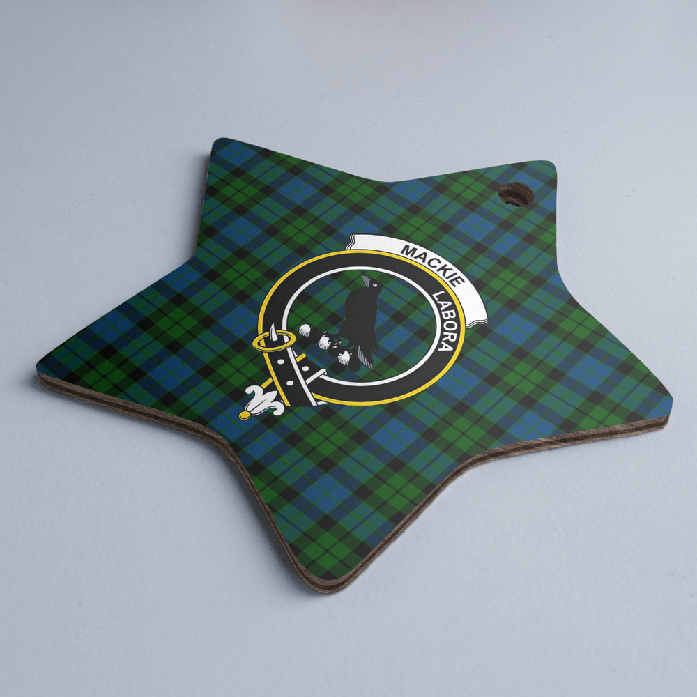 Clan MacKie Tartan Crest Star Ceramic Ornament GE43 MacKie Tartan Tartan Christmas