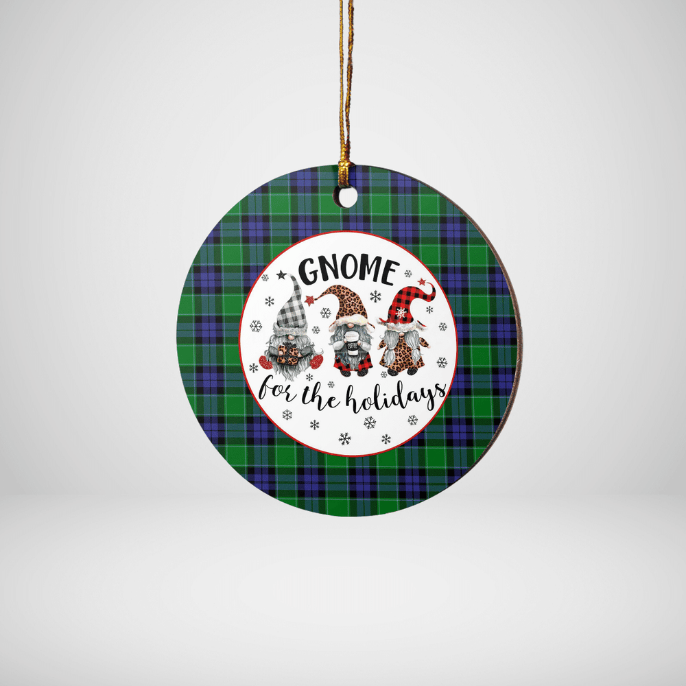 Clan Monteith Tartan Tartan Crest Gnome Round Ceramic Ornament KJ51 Monteith Tartan Tartan Christmas
