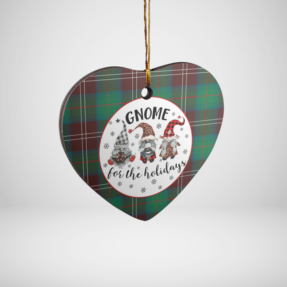 Clan Chisholm Hunting Ancient Tartan Tartan Crest Gnome Heart Ceramic Ornament FO94 Chisholm Hunting Ancient Tartan Tartan Christmas