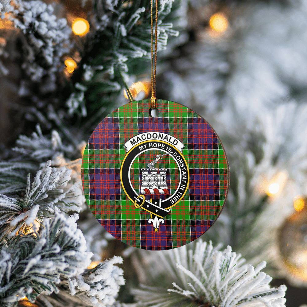 Clan MacDonald of Clanranald Tartan Crest Round Ceramic Ornament FP84 MacDonald of Clanranald Tartan Tartan Christmas