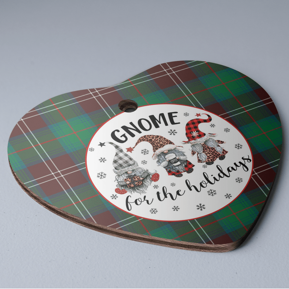 Clan Chisholm Hunting Ancient Tartan Tartan Crest Gnome Heart Ceramic Ornament FO94 Chisholm Hunting Ancient Tartan Tartan Christmas