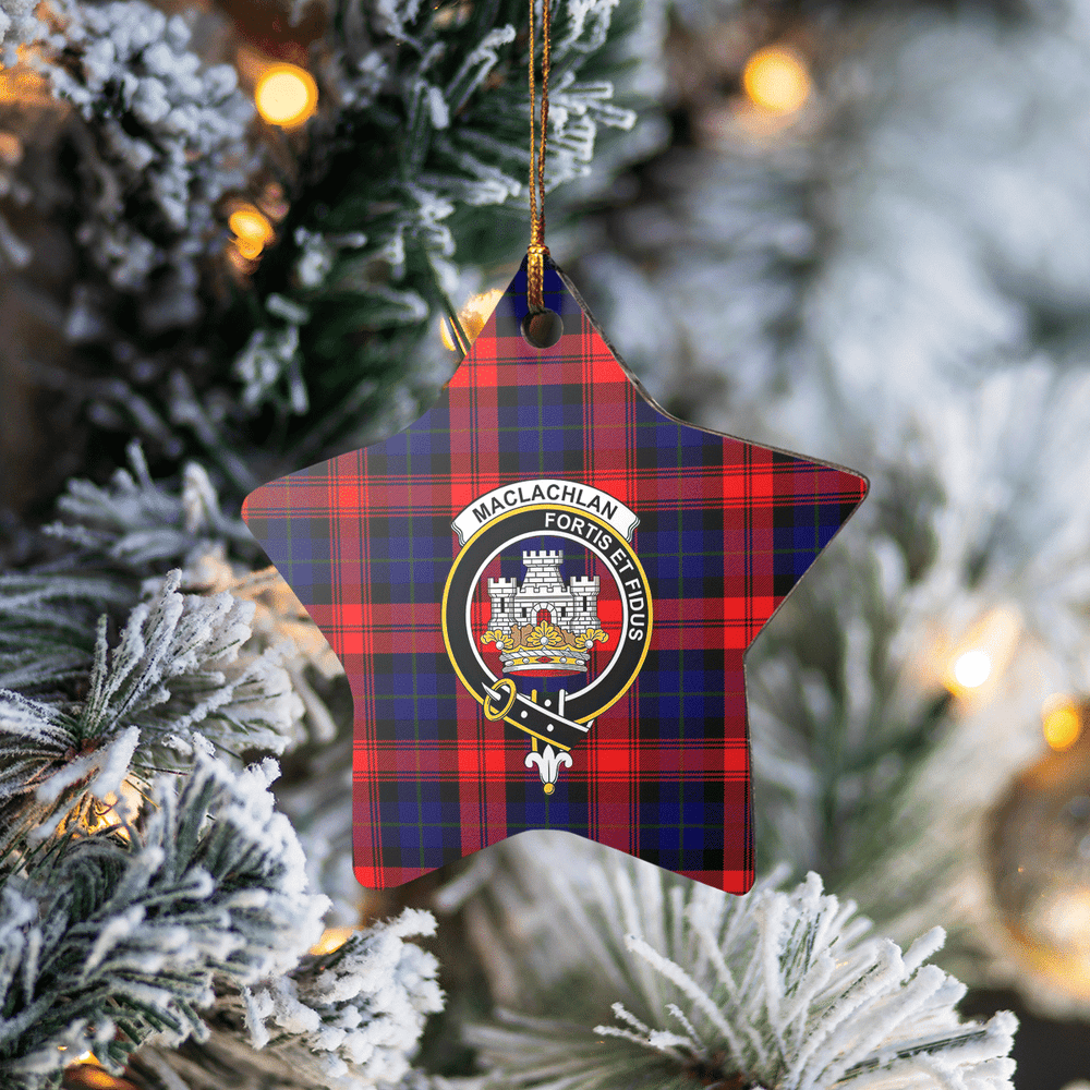 Clan MacLachlan Modern Tartan Crest Star Ceramic Ornament UA45 MacLachlan Modern Tartan Tartan Christmas