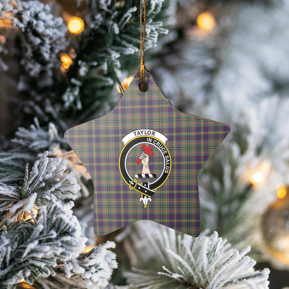 Clan Taylor Weathered Tartan Crest Star Ceramic Ornament GD33 Taylor Weathered Tartan Tartan Christmas