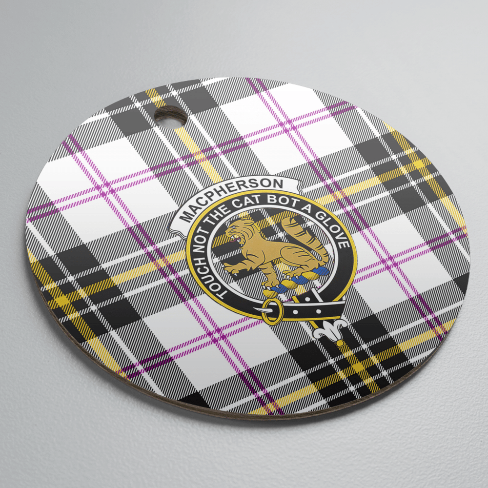 Clan MacPherson Dress Modern Tartan Crest Round Ceramic Ornament HB89 MacPherson Dress Modern Tartan Tartan Christmas