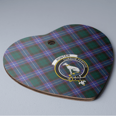 Clan Hunter Modern Tartan Crest Heart Ceramic Ornament SR70 Hunter Modern Tartan Tartan Christmas
