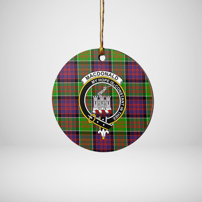 Clan MacDonald of Clanranald Tartan Crest Round Ceramic Ornament