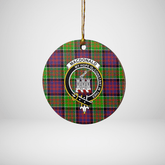 Clan MacDonald of Clanranald Tartan Crest Round Ceramic Ornament FP84 MacDonald of Clanranald Tartan Tartan Christmas