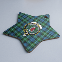 Clan Lyon Tartan Crest Star Ceramic Ornament SJ22 Lyon Tartan Tartan Christmas