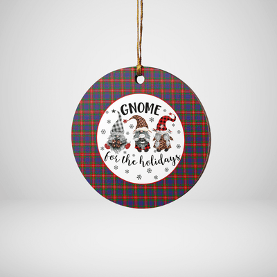 Clan Fraser of Lovat Tartan Tartan Crest Gnome Round Ceramic Ornament