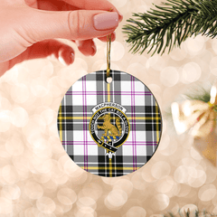 Clan MacPherson Dress Modern Tartan Crest Round Ceramic Ornament HB89 MacPherson Dress Modern Tartan Tartan Christmas