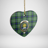 Clan Purves (Tweedside) Tartan Crest Heart Ceramic Ornament ZT14 Purves (Tweedside) Tartan Tartan Christmas