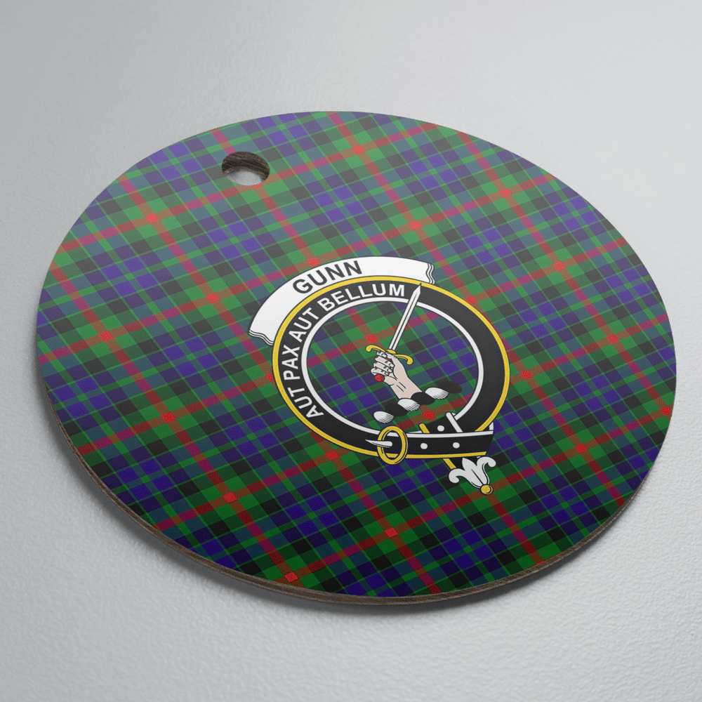 Clan Gunn Tartan Crest Round Ceramic Ornament FO21 Gunn Tartan Tartan Christmas
