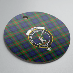 Clan Gunn Tartan Crest Round Ceramic Ornament FO21 Gunn Tartan Tartan Christmas