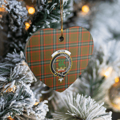 Clan Seton Hunting Modern Tartan Crest Heart Ceramic Ornament GF93 Seton Hunting Modern Tartan Tartan Christmas