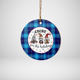 Clan McKerrell Tartan Tartan Crest Gnome Round Ceramic Ornament RH55 McKerrell Tartan Tartan Christmas