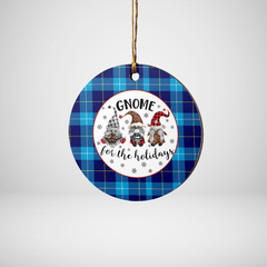 Clan McKerrell Tartan Tartan Crest Gnome Round Ceramic Ornament RH55 McKerrell Tartan Tartan Christmas