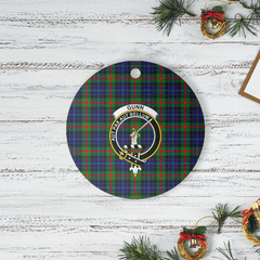 Clan Gunn Tartan Crest Round Ceramic Ornament FO21 Gunn Tartan Tartan Christmas