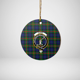 Clan Gunn Tartan Crest Round Ceramic Ornament FO21 Gunn Tartan Tartan Christmas