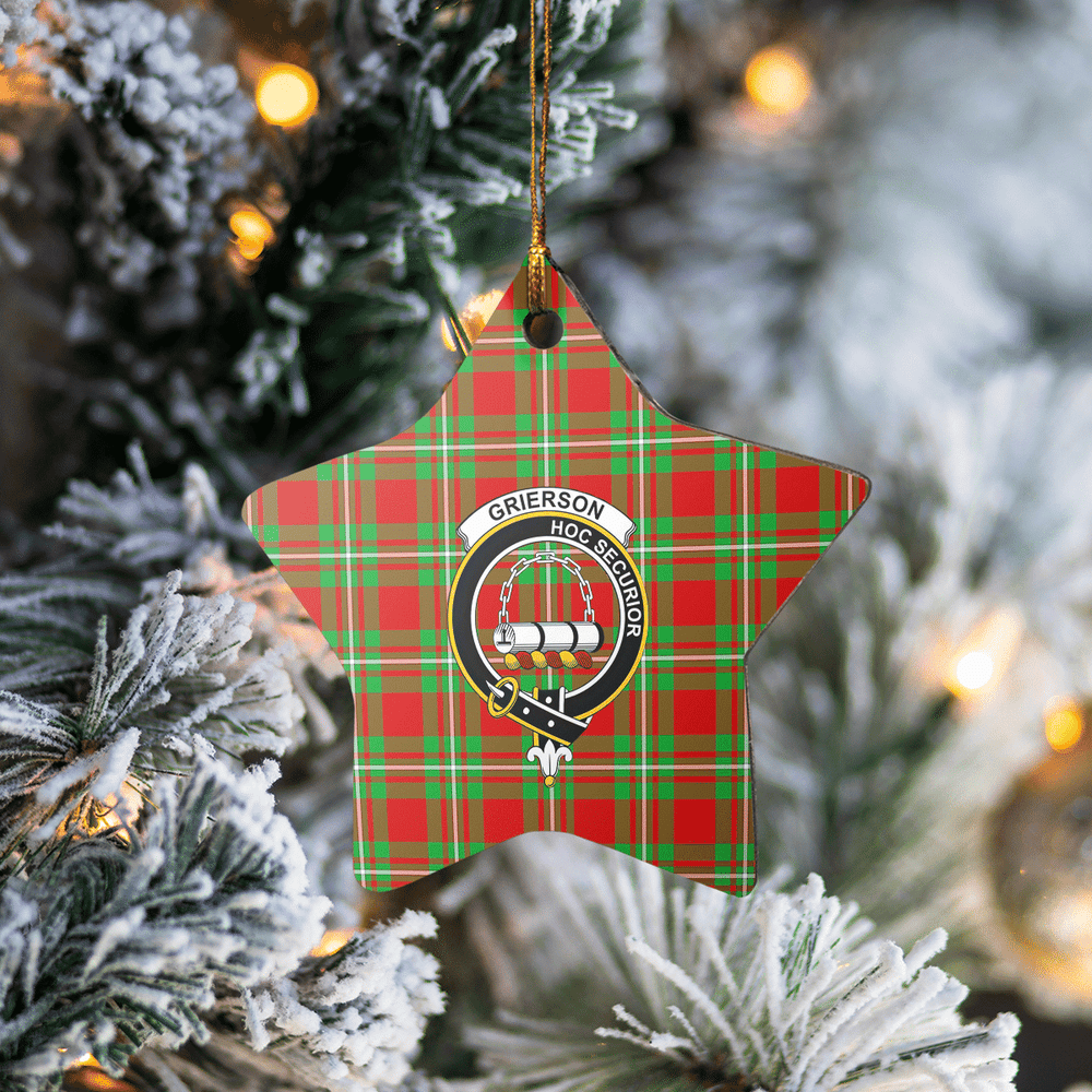 Clan Grierson Tartan Crest Star Ceramic Ornament ZC89 Grierson Tartan Tartan Christmas