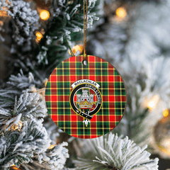 Clan MacLachlan Hunting Modern Tartan Crest Round Ceramic Ornament MU49 MacLachlan Hunting Modern Tartan Tartan Christmas