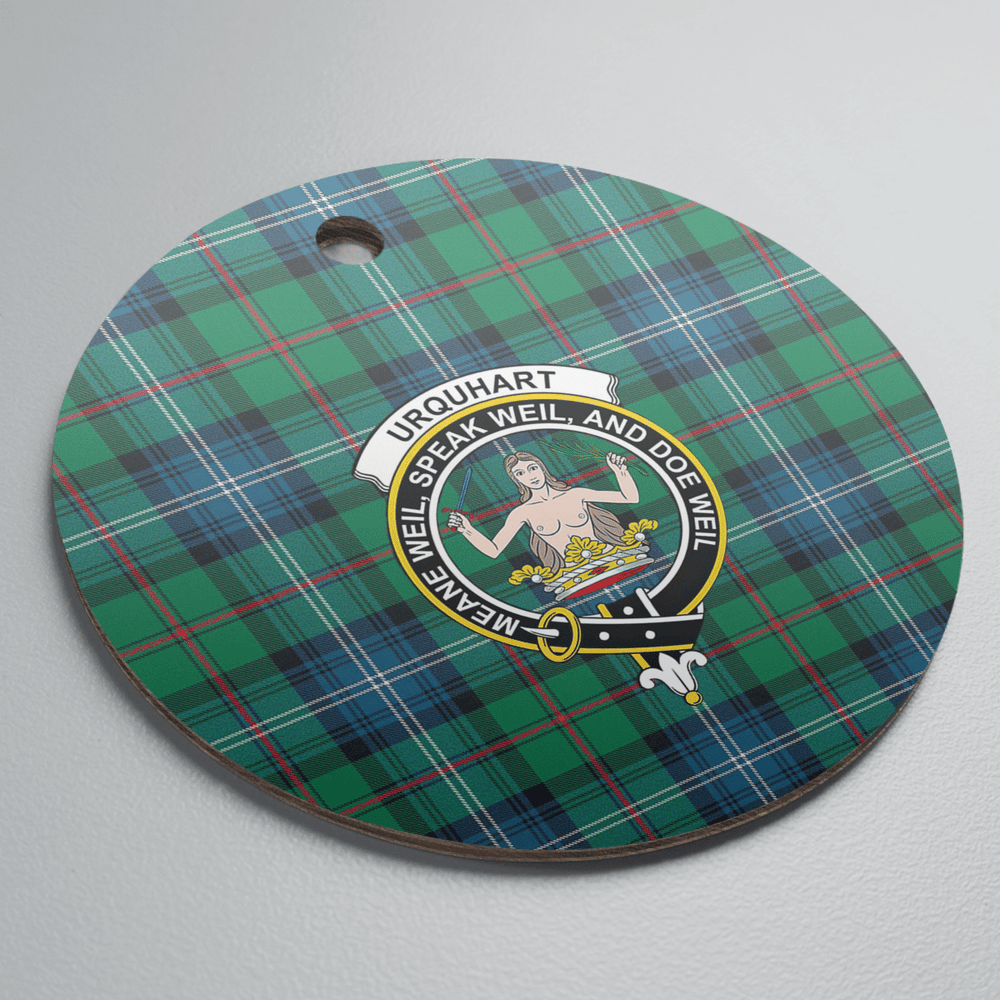 Clan Urquhart Ancient Tartan Crest Round Ceramic Ornament SN85 Urquhart Ancient Tartan Tartan Christmas