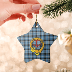 Clan Clark Ancient Tartan Crest Star Ceramic Ornament ZR86 Clark Ancient Tartan Tartan Christmas