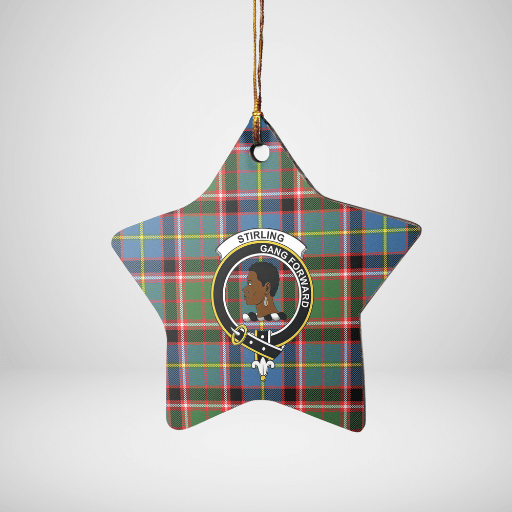 Clan Stirling (of Keir) Tartan Crest Star Ceramic Ornament BN69 Stirling (of Keir) Tartan Tartan Christmas