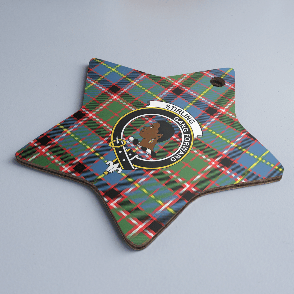 Clan Stirling (of Keir) Tartan Crest Star Ceramic Ornament BN69 Stirling (of Keir) Tartan Tartan Christmas