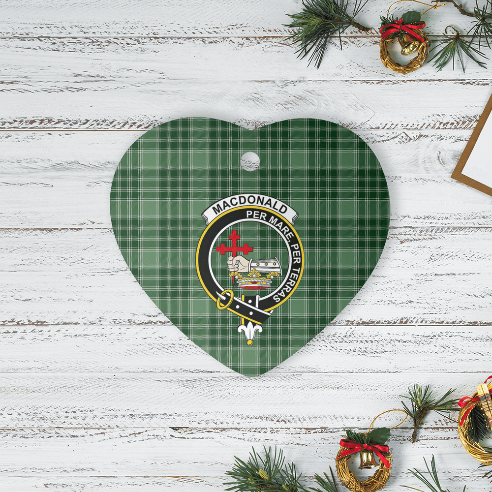 Clan MacDonald Lord of the Isles Hunting Tartan Crest Heart Ceramic Ornament DW27 MacDonald Lord of the Isles Hunting Tartan Tartan Christmas