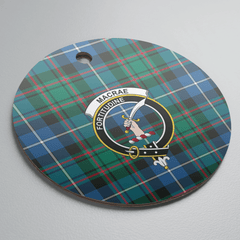 Clan MacRae Hunting Ancient Tartan Crest Round Ceramic Ornament GW98 MacRae Hunting Ancient Tartan Tartan Christmas
