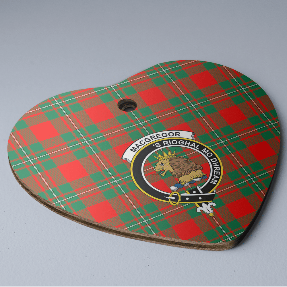 Clan MacGregor Ancient Tartan Crest Heart Ceramic Ornament JL17 MacGregor Ancient Tartan Tartan Christmas