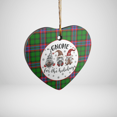 Clan McGeachie Tartan Tartan Crest Gnome Heart Ceramic Ornament YL33