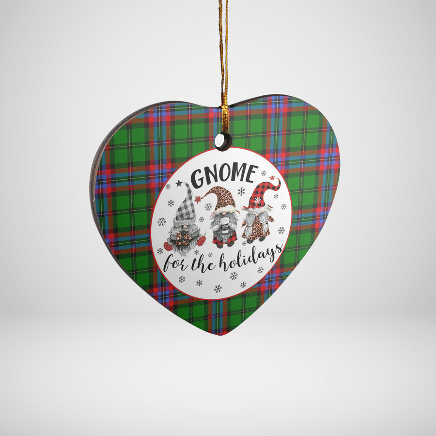 Clan McGeachie Tartan Tartan Crest Gnome Heart Ceramic Ornament YL33 McGeachie Tartan Tartan Christmas