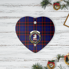 Clan Home Modern Tartan Crest Heart Ceramic Ornament JF36 Home Modern Tartan Tartan Christmas