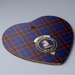 Clan Home Modern Tartan Crest Heart Ceramic Ornament JF36 Home Modern Tartan Tartan Christmas
