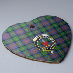 Clan Logan Ancient Tartan Crest Heart Ceramic Ornament RG86 Logan Ancient Tartan Tartan Christmas