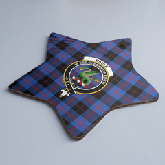 Clan Maule Tartan Crest Star Ceramic Ornament MW64 Maule Tartan Tartan Christmas