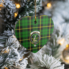 Clan Wallace Hunting Green Tartan Crest Heart Ceramic Ornament WK42 Wallace Hunting Green Tartan Tartan Christmas