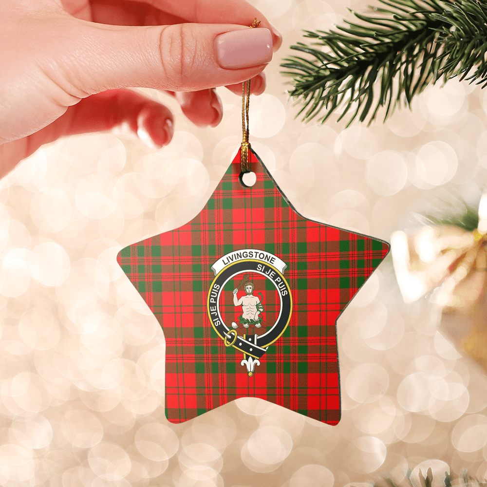 Clan Livingstone Modern Tartan Crest Star Ceramic Ornament ZG89 Livingstone Modern Tartan Tartan Christmas