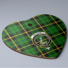 Clan Wallace Hunting Green Tartan Crest Heart Ceramic Ornament WK42 Wallace Hunting Green Tartan Tartan Christmas