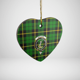 Clan Wallace Hunting Green Tartan Crest Heart Ceramic Ornament WK42 Wallace Hunting Green Tartan Tartan Christmas