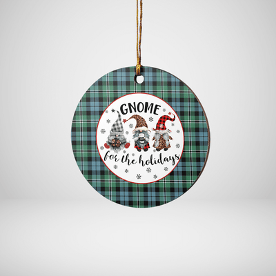 Clan Melville Tartan Tartan Crest Gnome Round Ceramic Ornament