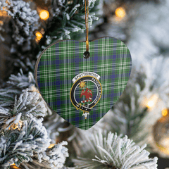 Clan Spottiswood (Tweedside) Tartan Crest Heart Ceramic Ornament JZ30 Spottiswood (Tweedside) Tartan Tartan Christmas